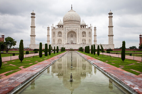 The iconic Taj Mahal, one of the Seven Wonders of the World.