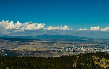 View to Tbilisi city from mountain