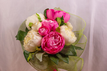 Bouquet of flowers on a neutral background