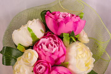 Bouquet of flowers on a neutral background