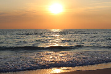 Magical sunset on Tarkhankut near the sandy shores of Olenevka