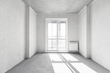 interior of the apartment without decoration in white colors