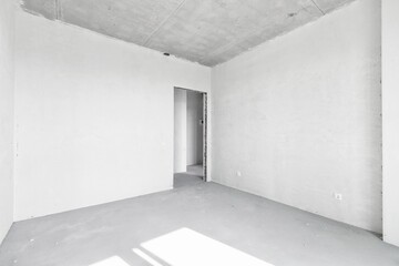 interior of the apartment without decoration in white colors