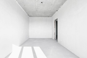 interior of the apartment without decoration in white colors