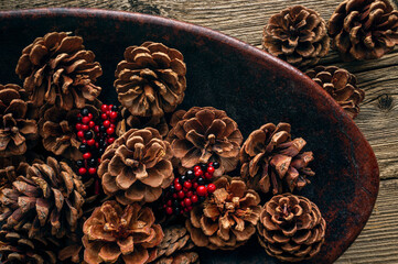 Pine Cones in a Bowl
