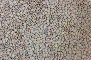 Close up of a raw lentil background