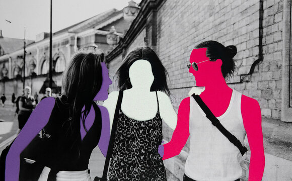 Three anonymous friends collage