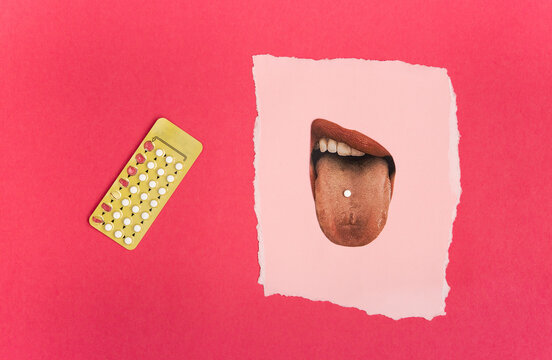 Contraception mixed media collage