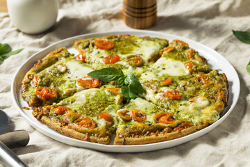Homemade Green Pesto Pizza