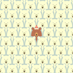 Bears seamless cartoon pattern