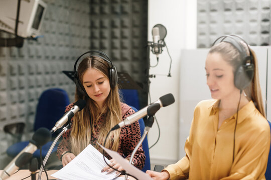 Group of people conducting an interview