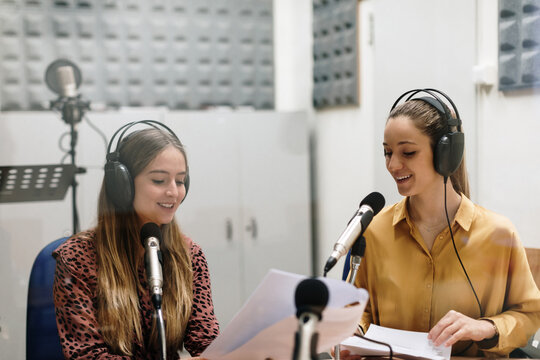 Group of people conducting an interview