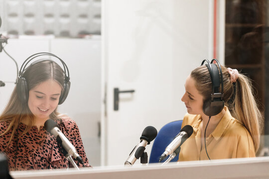 Group of people conducting an interview