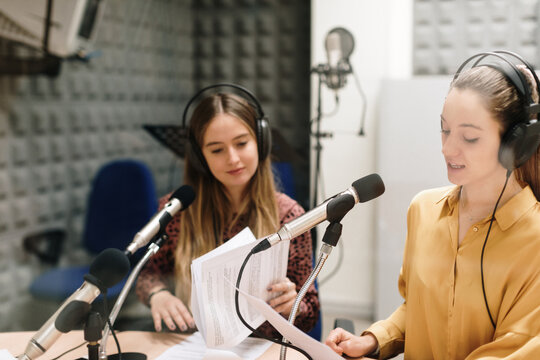 Group of people conducting an interview