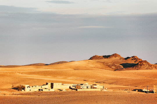 Adobe Hamlet in Moroccan Desert