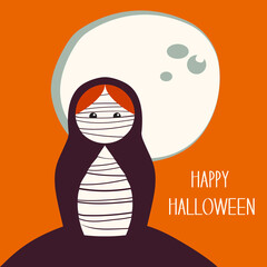 Vector illustration - halloween costume russian doll