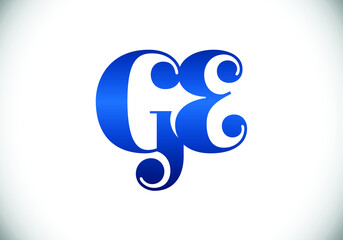 Initial Monogram Letter G E Logo Design Vector Template. G E Letter Logo Design