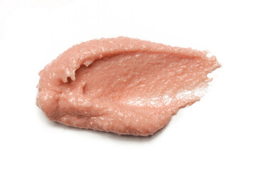 Beige cosmetics or makeup sample isolated on white background