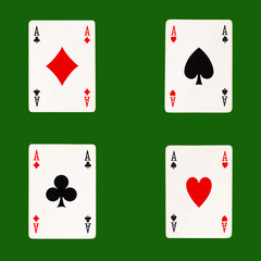 View of the four aces, poker point