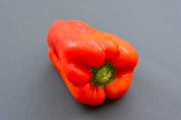 Close up of a pepper isolated on neutral background
