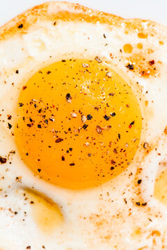 Sunny side up egg yolk closeup
