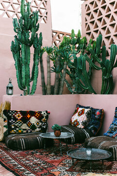 Rooftop Cafe With Exotic African Patterns