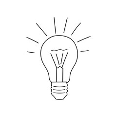 Vector light bulb hand drawn, doodle. Vector EPS 10