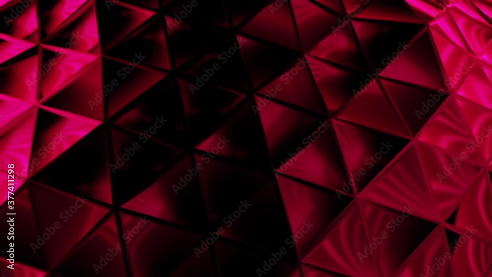 Poster abstract black plastic surface made from connected triangles. seamless loop 3d render