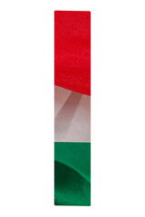 Fototapeta na wymiar Individual letters of the alphabet filled with the colors of the Italian flag