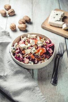 Food: Winter salad with fruit and cheese