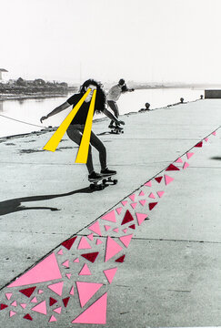 Skateboarding collage