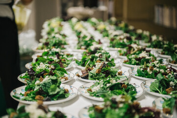 Salads in preparation for an event