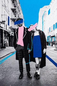 anonymous couple collage