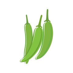 Pepper Icon, Hot Pepper, Red Pepper Vector Icon Illustration Background