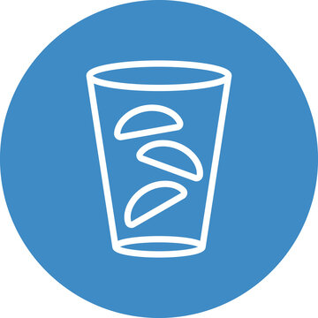 recommend clip art: Glass Of Crescent Ice Cubes Outline Icon