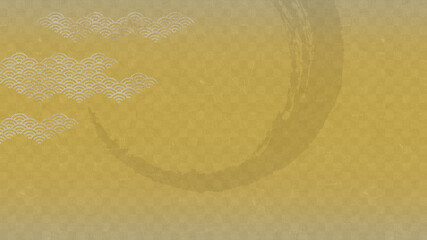 市松模様。青海波。金の背景。日本の伝統模様。
Checkered pattern. Gold background. Japanese traditional pattern. Waves, sea pattern.