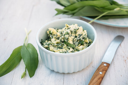 Food: Homemade fresh ramsons leaf butter