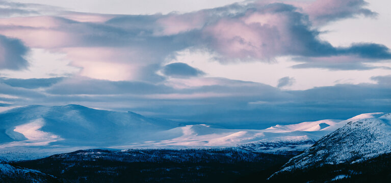 Mushroom Shaped Cloud Over Mountain Scenery