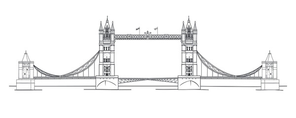 vector illustration of the tower bridge in london