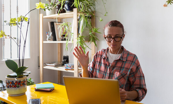 Woman working from home