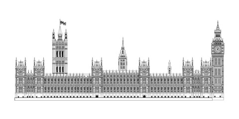 houses of parliament in london - obrazy, fototapety, plakaty