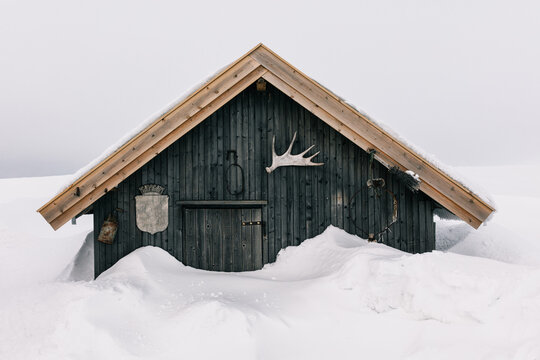 Snowbound Wooden Cabin