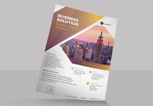 Flyer Layout with Purple and Gold Accents