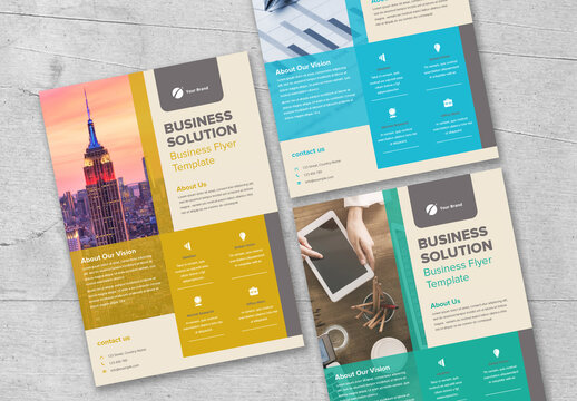 Corporate Flyer with Rectangular Layout