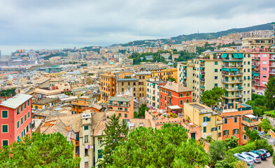 Fototapeta na wymiar Castelletto district in Genoa