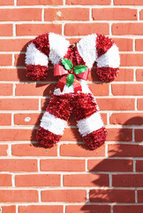 Two Tinsel Candy Canes