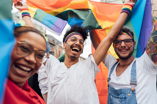 Waving Rainbow Flags