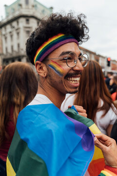 Happy Gay Man at the Pride