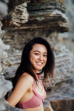 beautiful asian woman in bikini