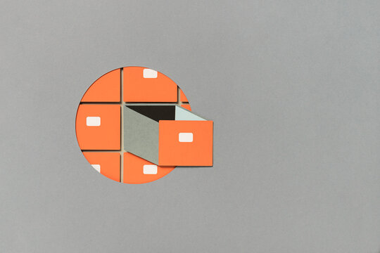 Archive and folders paper art illustration